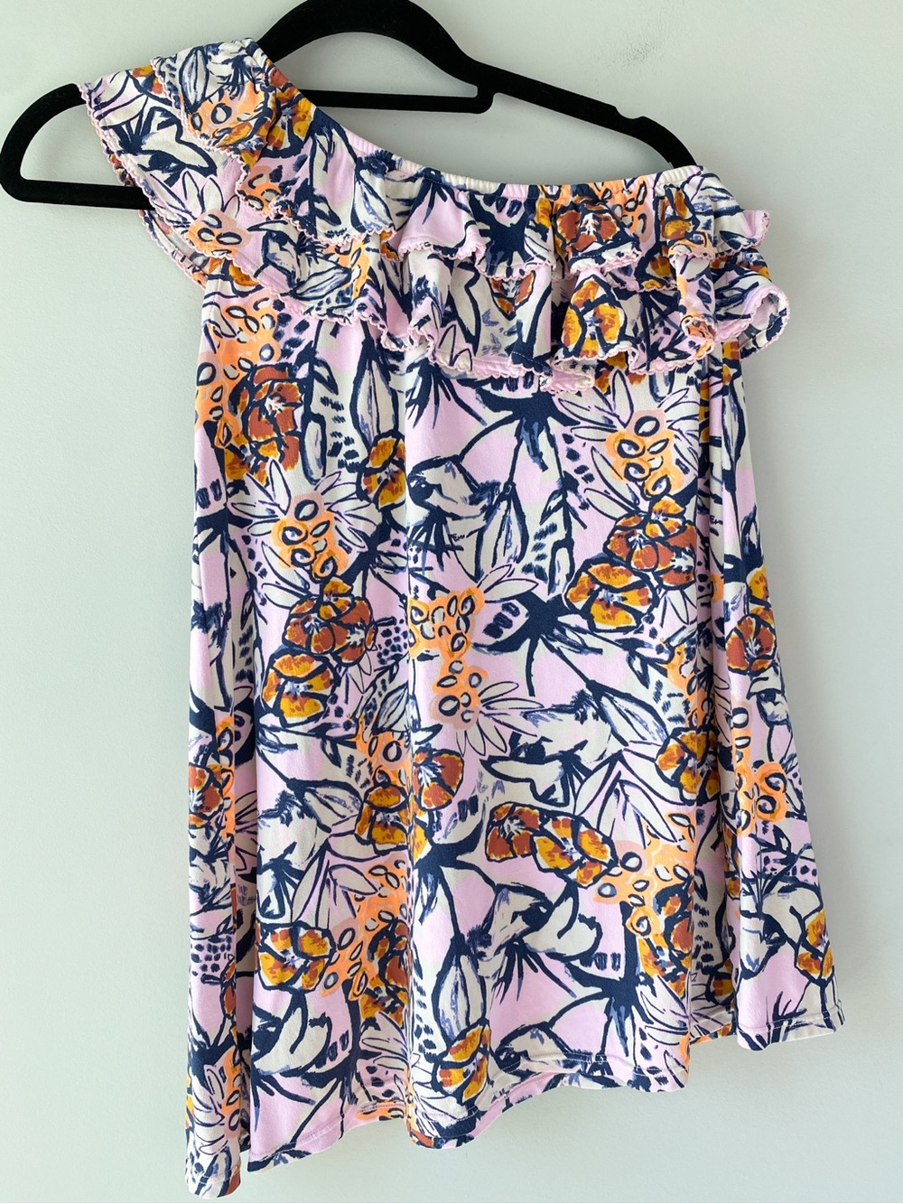 Maaji Girls One Shoulder Dress 6 Flower Petal Printed Ruffle Cover Up